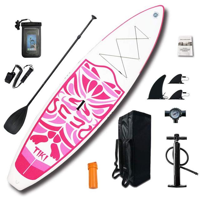 FunWater Inflatable 10'6×33"×6" Ultra-Light (17.6lbs) SUP for All Skill Levels Everything Included with Stand Up Paddle Board, Adj Paddle, Pump, ISUP Travel Backpack, Leash, Waterproof Bag