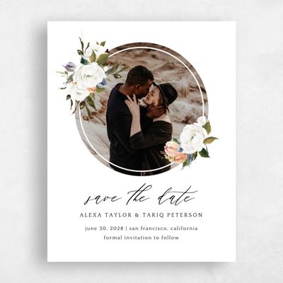 White Photo Wedding Save the Date - Octavia Frame