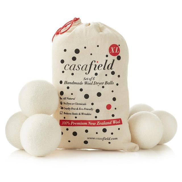 Casafield Wool Dryer Balls , 100% New Zealand Wool, Extra Large Organic Dryer Balls