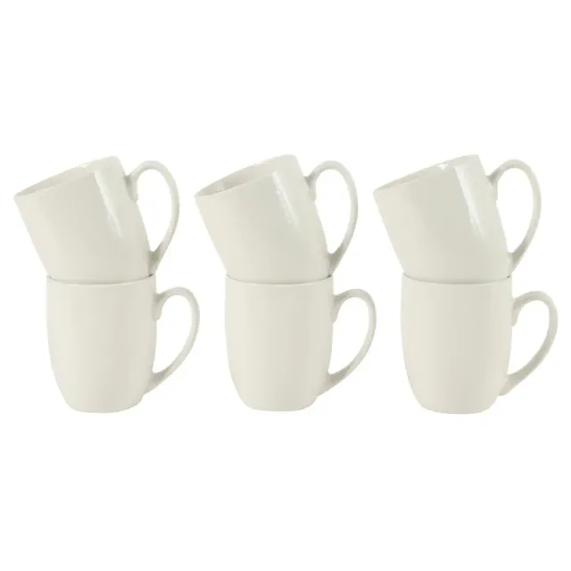 Gibson Home Great Essentials 16 Ounce Porcelain Coffee Mugs - Set of 6 - Cups for Latte, Hot Tea, Cappuccino, Mocha