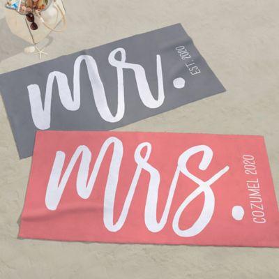 Mr. & Mrs. Personalized Beach Towel