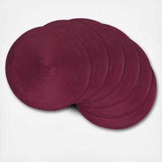 Metallic Round Woven Placemat, Set of 6