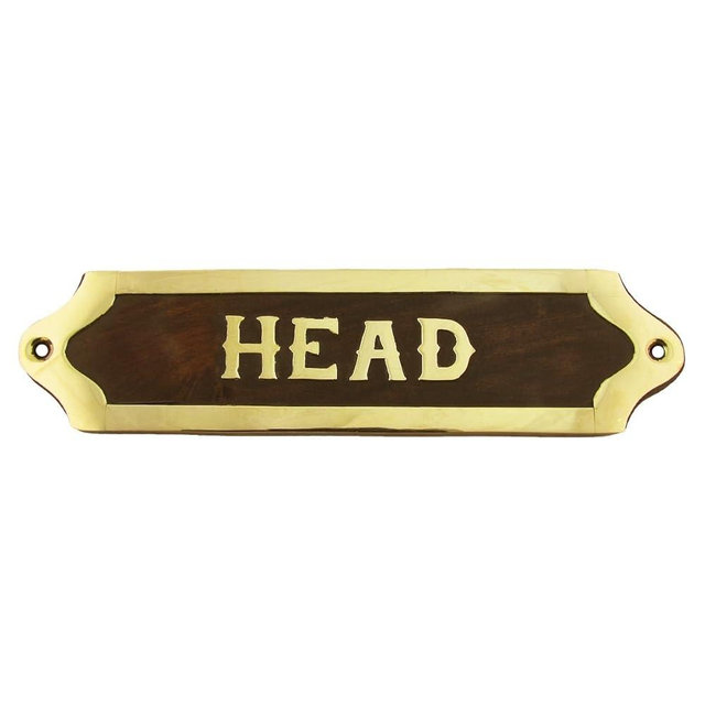 Treasure Gurus Brass Ships Head Door Sign Maritime Ship's Plaque