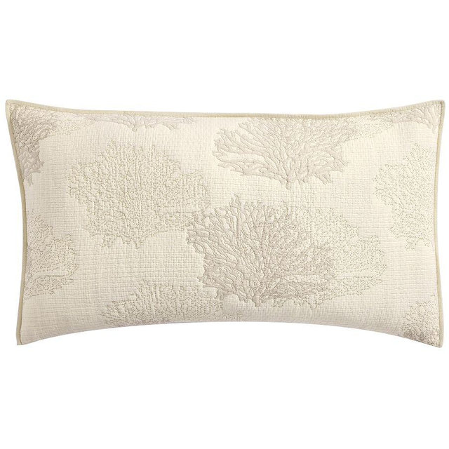 Coral Reversible Quilted Sham, Pebble, King