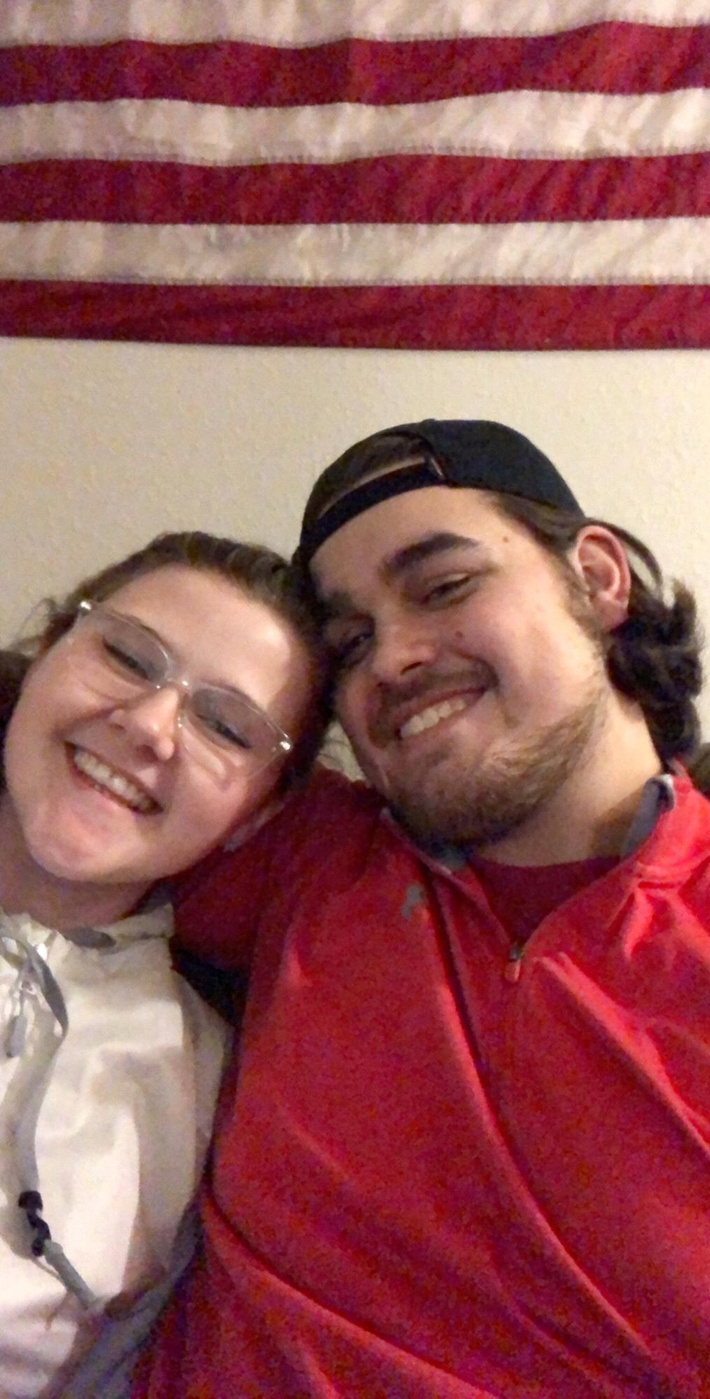 Our very first photo together...Before Emma taught David that you take selfies from a higher angle ;)