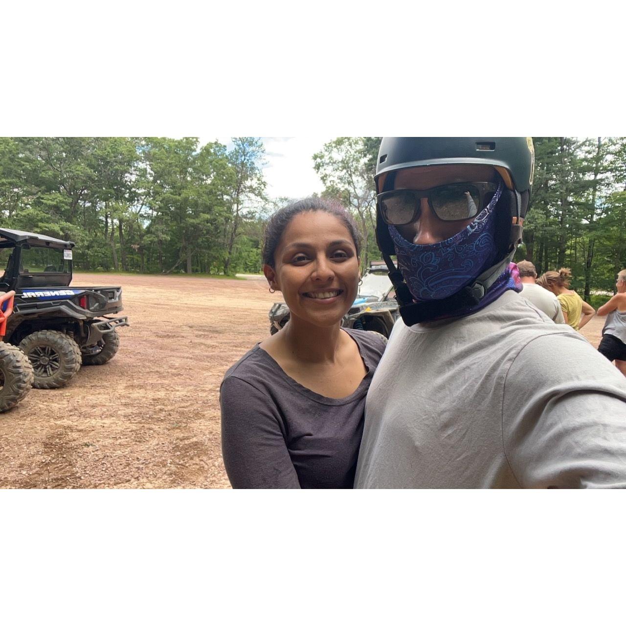 We found ourselves covered in layers of dust with bruises all over from riding side-by-sides up in Black Earth.  Fer was fearless.