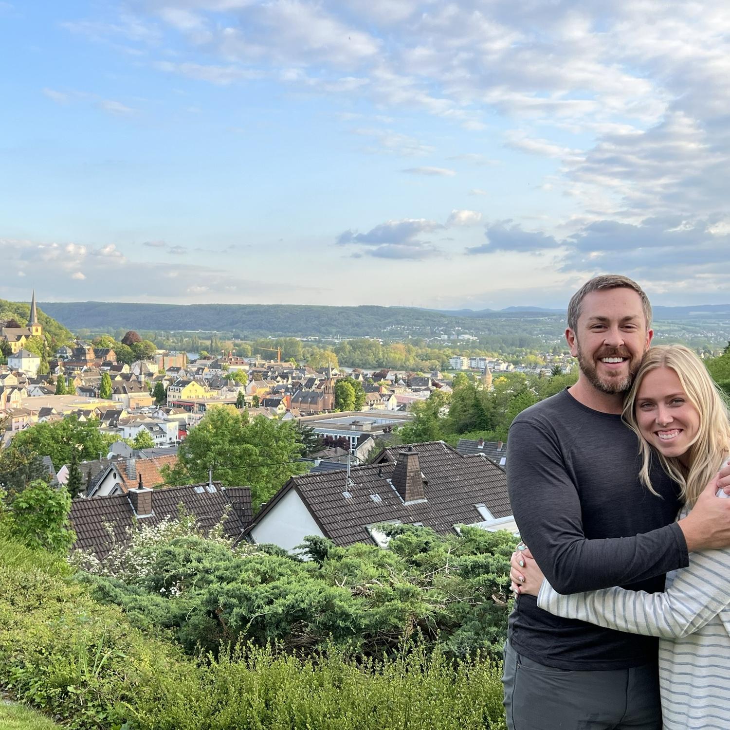 Mary's Grandparent's backyard. Mary is so thrilled Jim has met her German family and even stayed with her grandparents after he graduated high school!