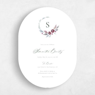 White Oval Wedding Wedding Shower Invitation - Arlington