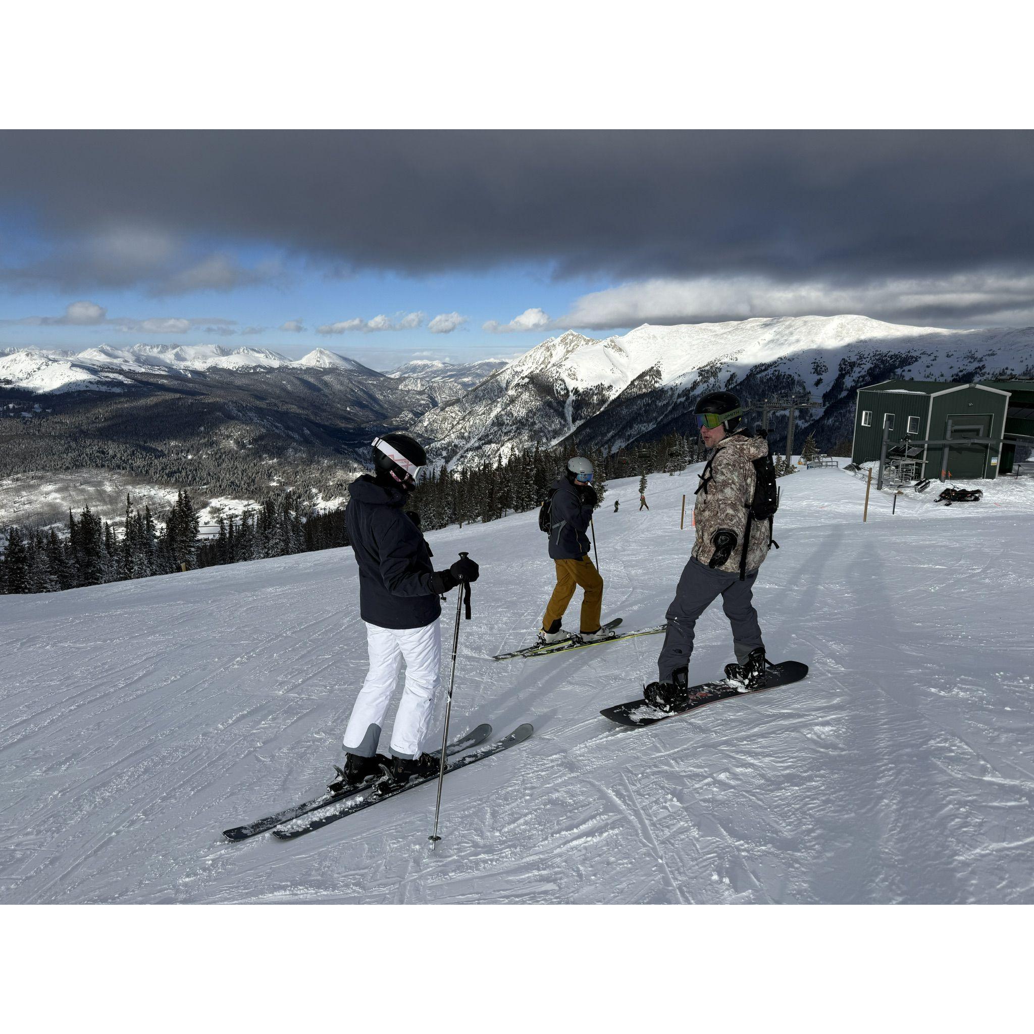 We love skiing with our friends Dylan & Ryan, who get married the same month as us!