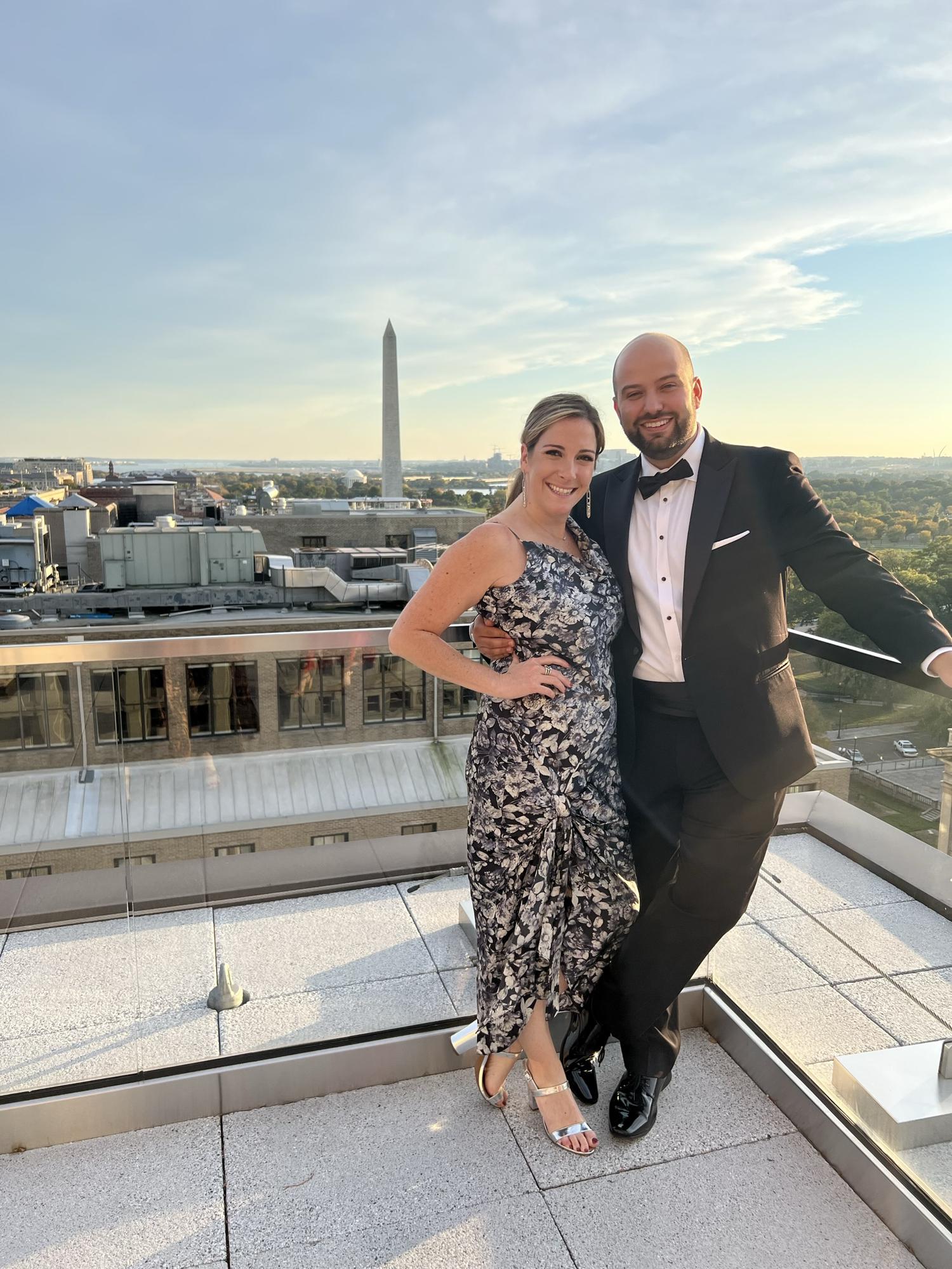 Overlooking D.C. during Zach and Lauren's wedding at the Old Ebbitt Grill.
