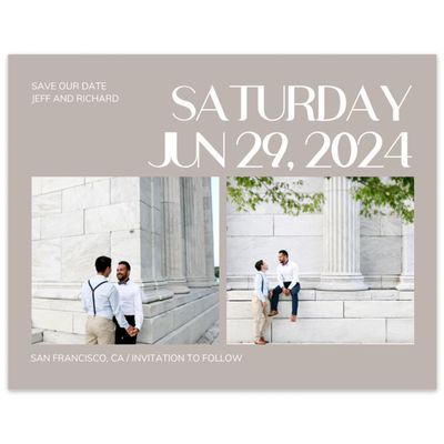 Beige Modern Wedding Digital Save the Date - Millsboro Multiphoto
