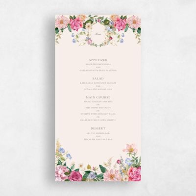 Linen, Purple Wedding Menu - Trellis