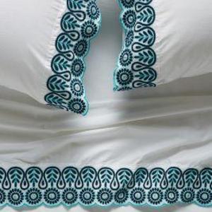 Anita Embroidered Sheet Set - Queen
