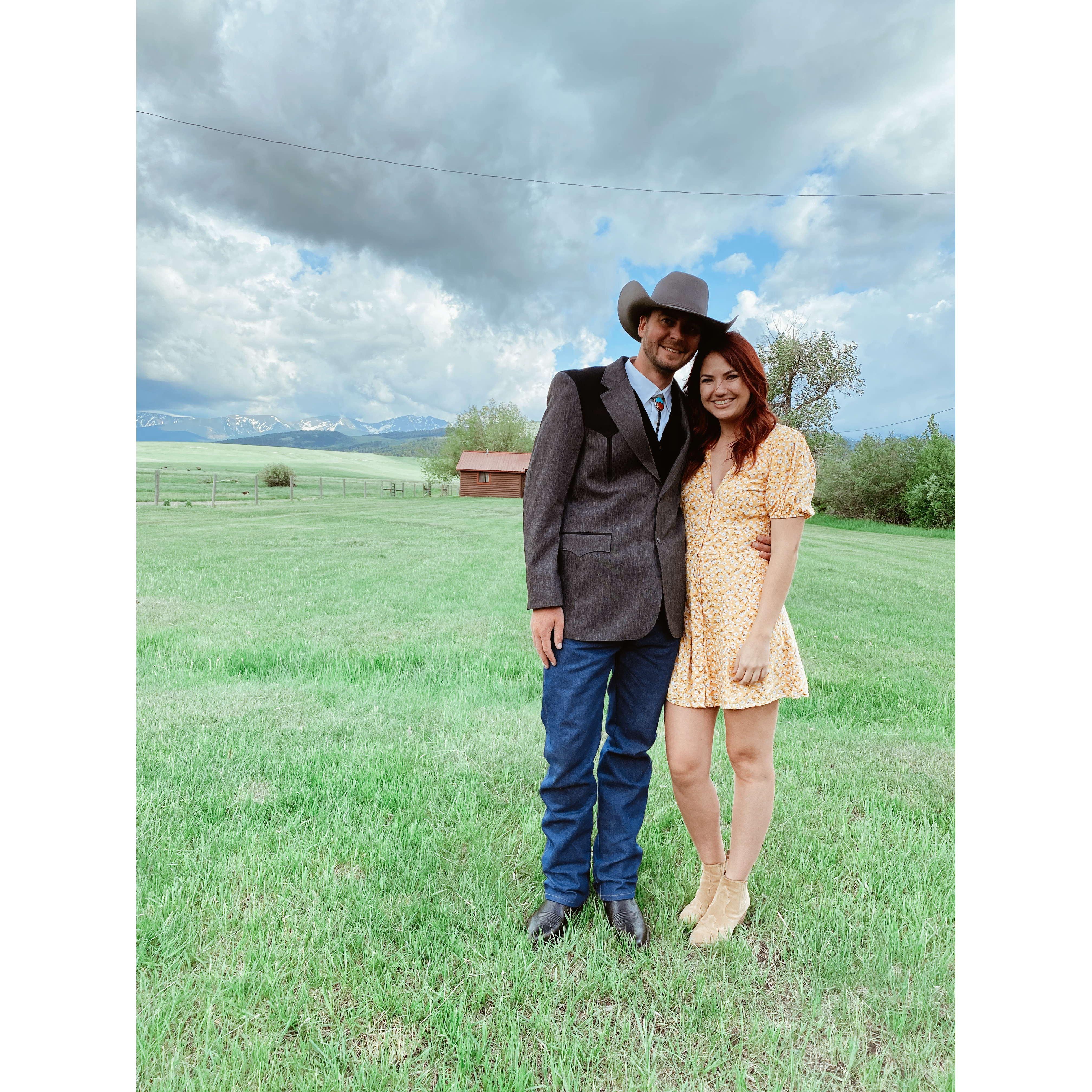 Preston's best friend's wedding that he officiated on the ranch in Montana 2020