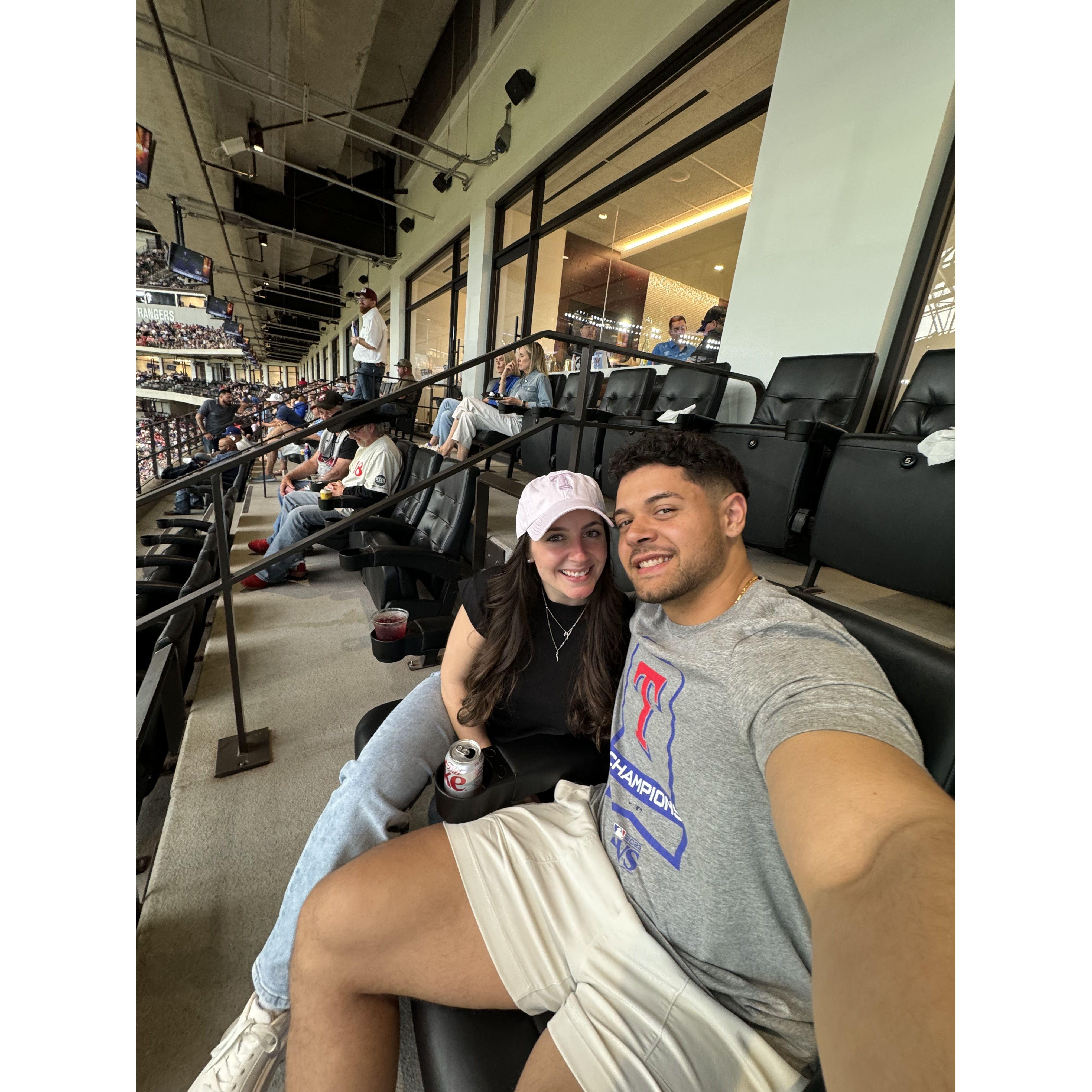 Texas Rangers baseball game.