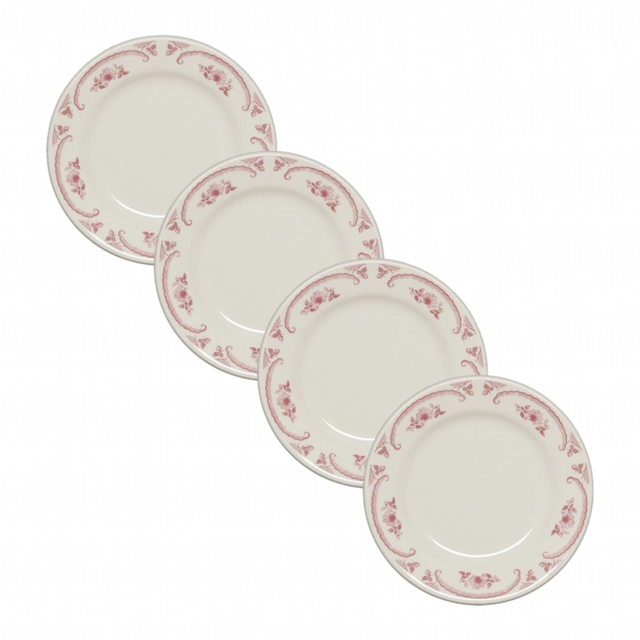 Set of 4 American Rose Dinner Plates