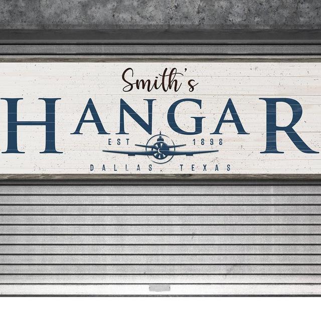 Personalized Hangar Name Sign | Pilot Name Sign | Aviation Wall Art Custom Canvas | Personalized Gift For Pilot | Airplane Wall Decor