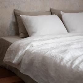 Optical White Linen Duvet Stone Washed KING