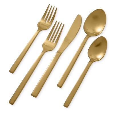 Fortessa Arezzo Brushed Gold Flatware Sets