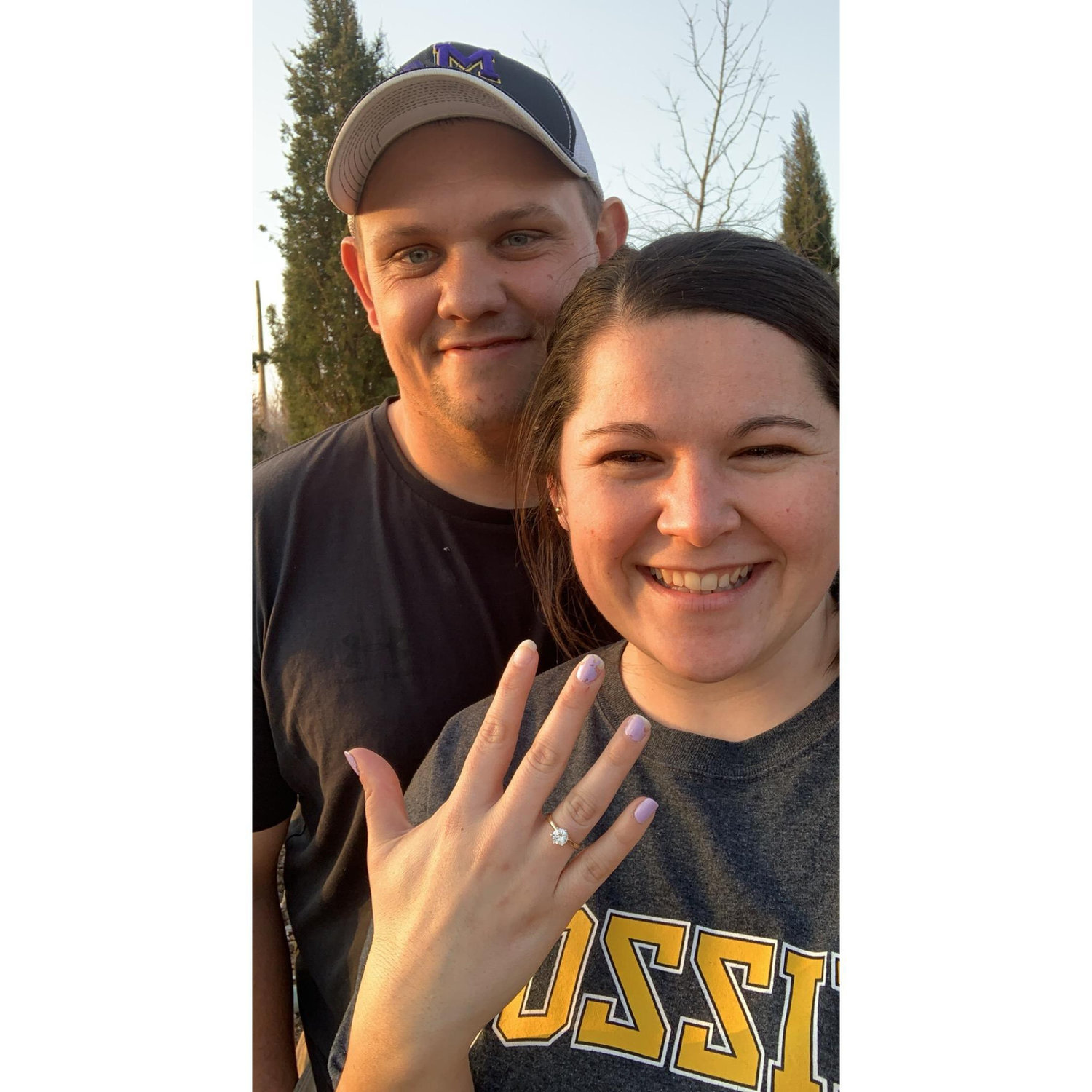 Our first picture immediately following our engagement in Tulsa, OK on March 13, 2021!