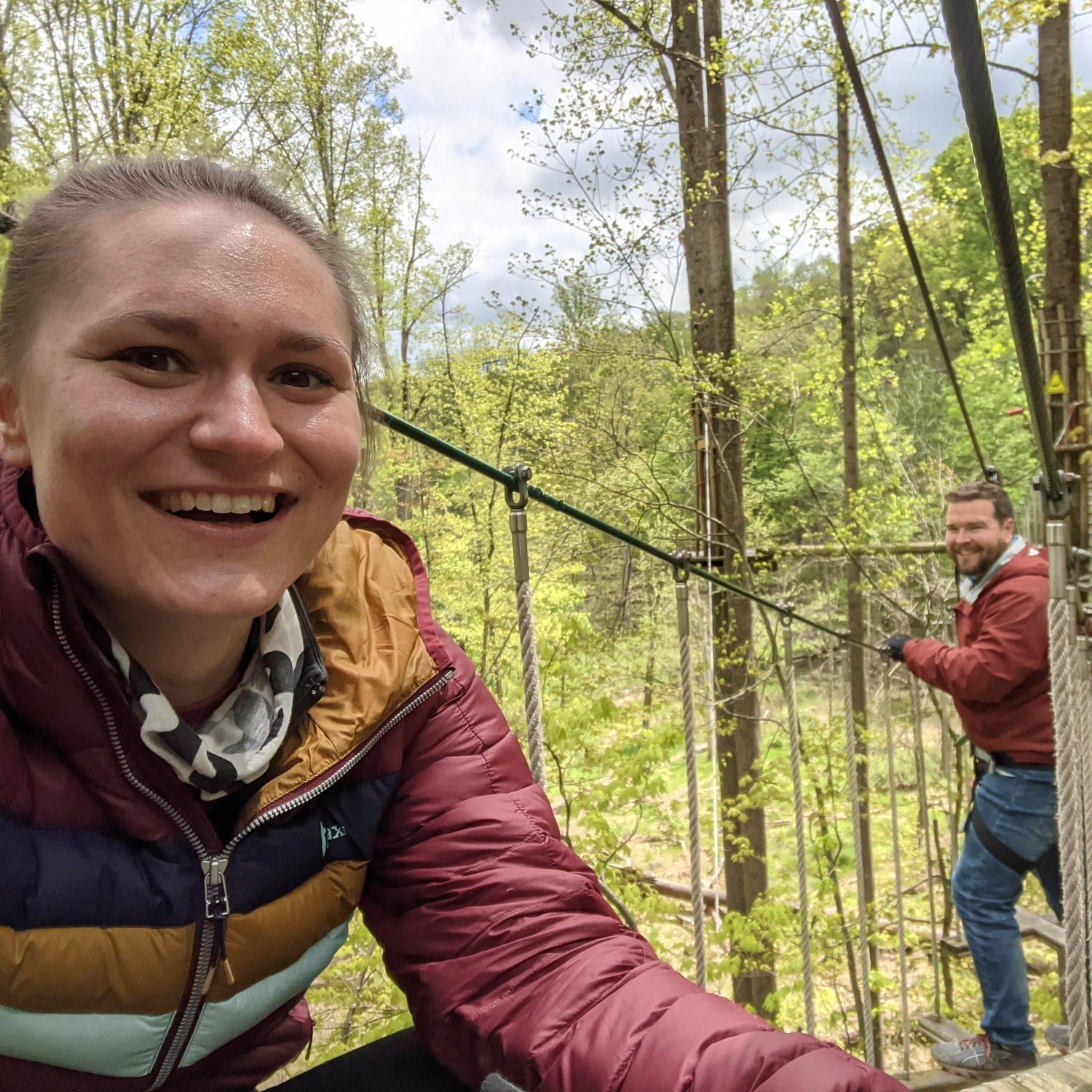 Tory conquered his fear of heights on this ropes course adventure for his 34th birthday.