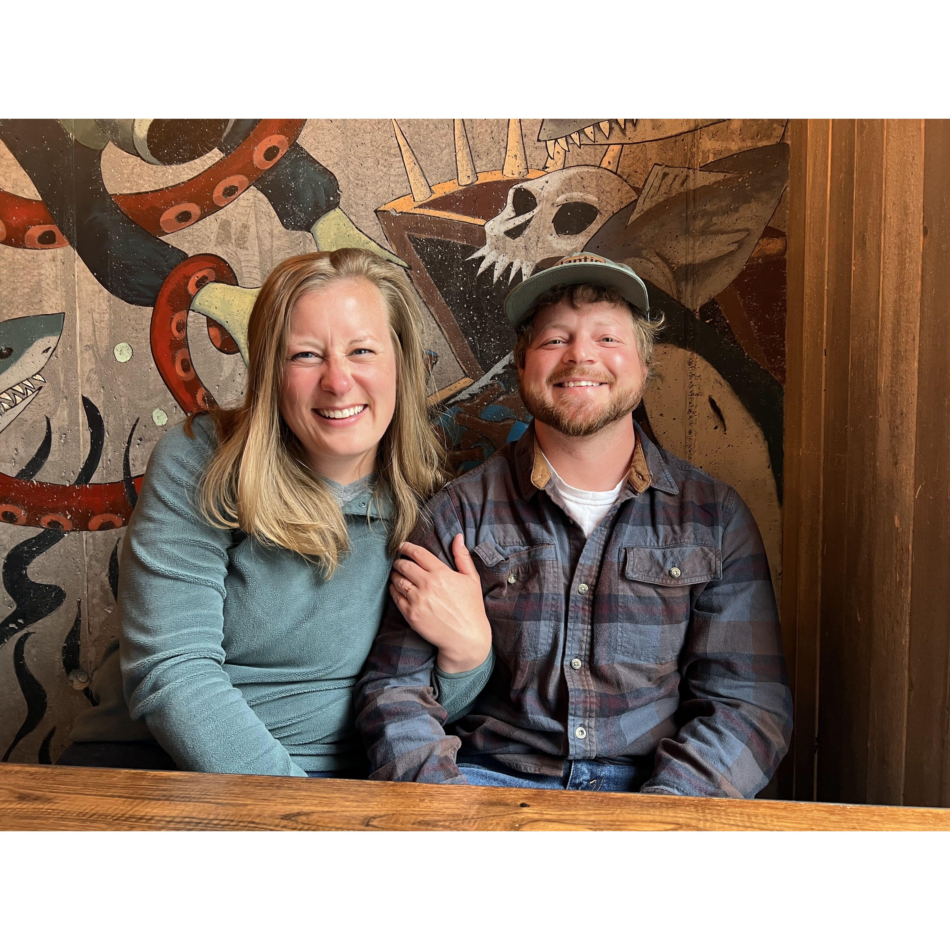 Our first outing as an engaged couple! Brewery hopping in Iceland!