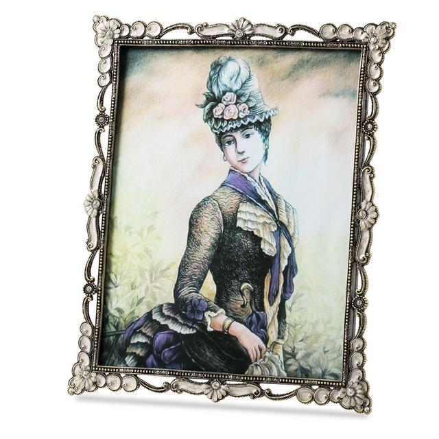 WorldWide Selection Home - Metal Photo Frame/Picture Frame, 8 x 10 inch, Real Clear Glass Front Cover, Vintage European Retro Style, Bronze Patina Plated, Tabletop Horizontally or Vertically