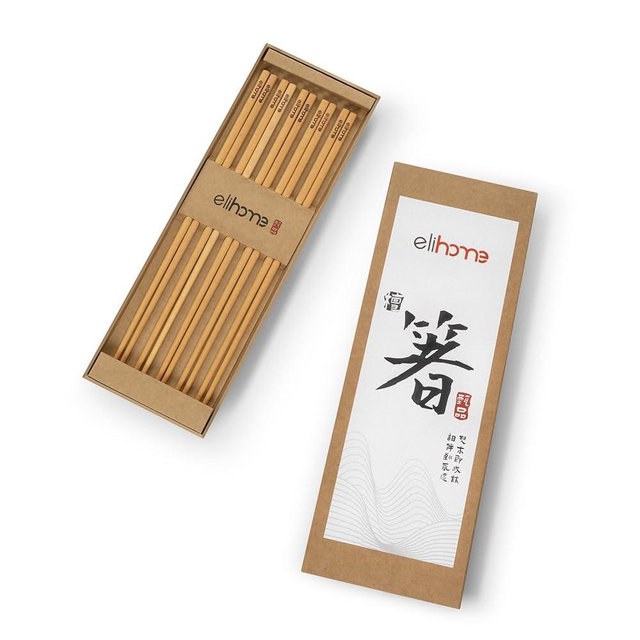 Elihome Premium Wood Fiber Chopsticks, Dishwasher Safe, Heat Resistant, Reusable Japanese Chinese Chopsticks, 26cm/10.25inch, Natural, 5 Pair
