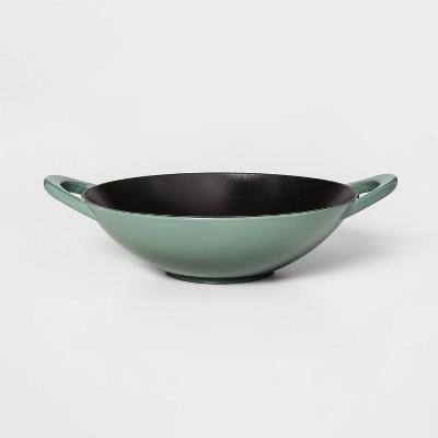 Cravings by Chrissy Teigen Enamel Cast Iron Wok Green