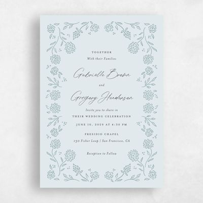 Ice, Blue Wedding Invitation - Clarian Portrait