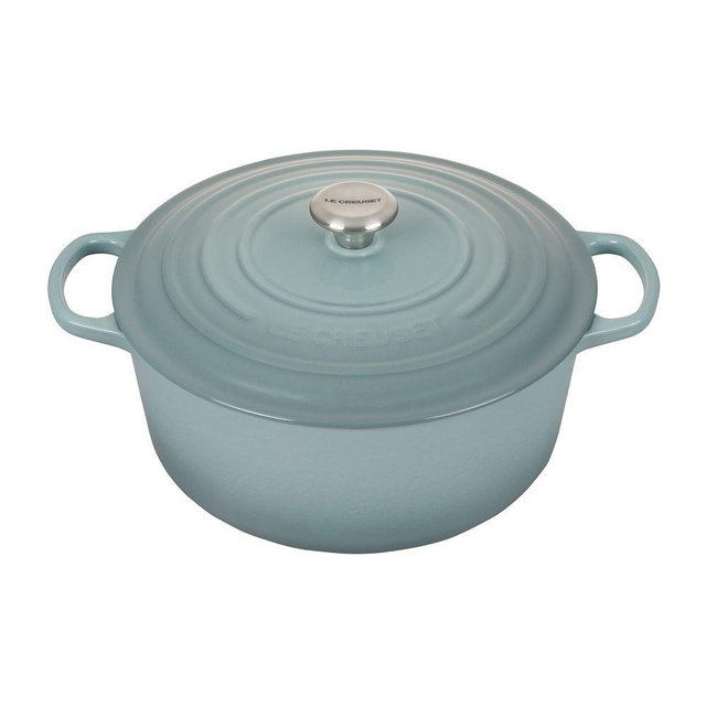 Le Creuset Signature Cast Iron 9 Qt Round Dutch Oven With Lid, Sea Salt