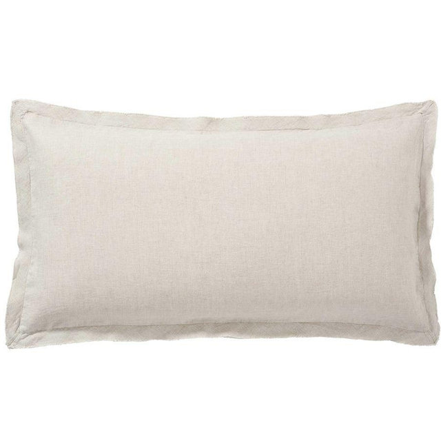 Natural Belgian Flax Linen Double Flange King Shams, Set of 2