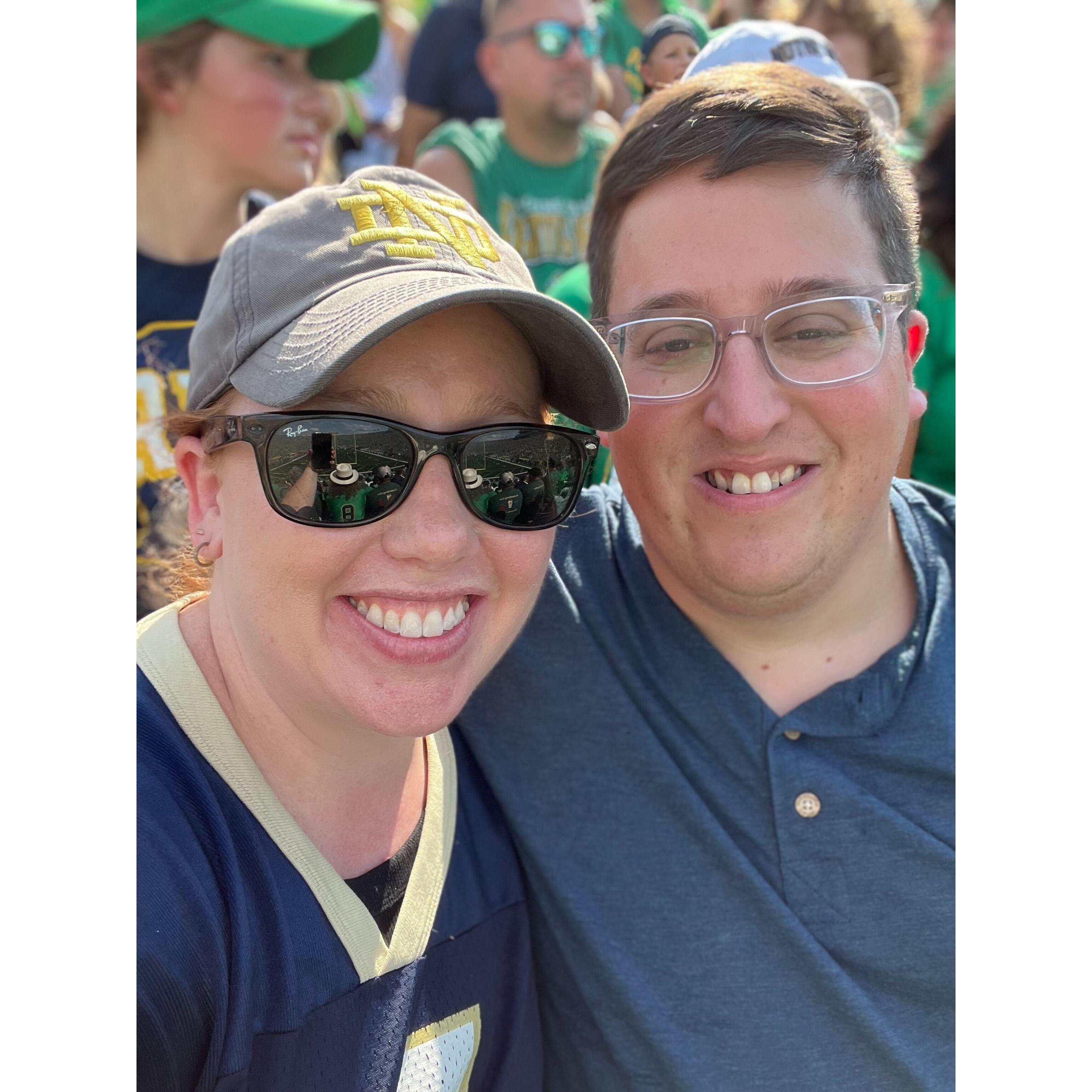 The one time Robbie smiled at the Notre Dame game
