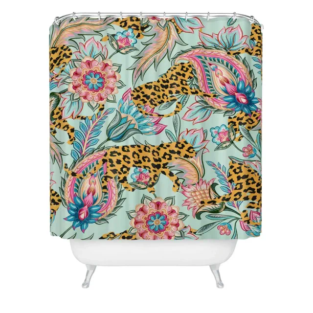 Deny Designs 83 Oranges Leopards and Floral Jungle Shower Curtain