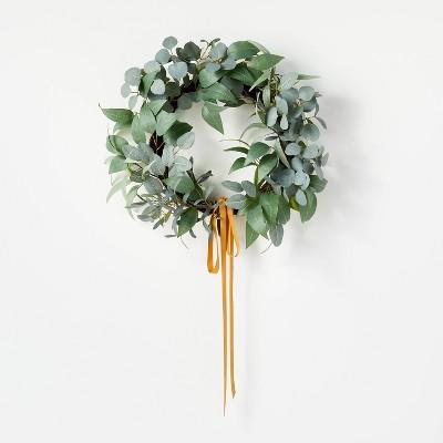 Wild Eucalyptus and Olive Leaf Ribbon Wreath