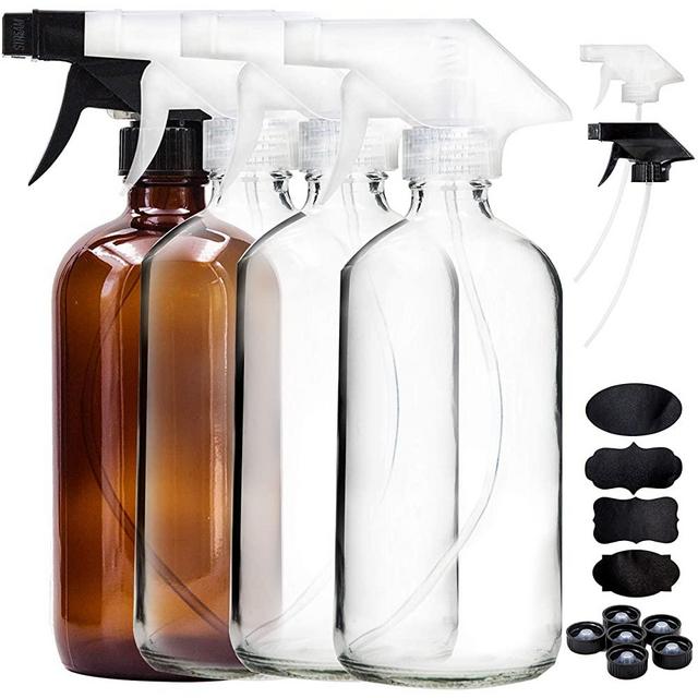 Youngever 3 Pack Empty Spray Bottles, Spray Bottles for Cleaning Solutions,  All - Purpose with Clear Finish