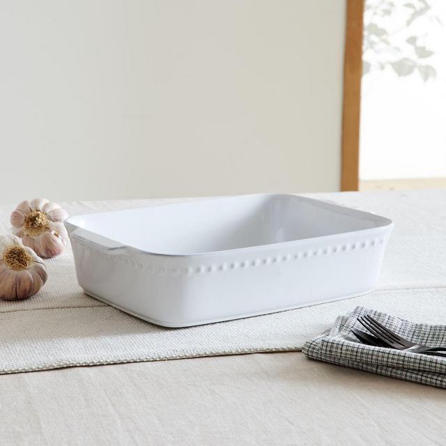 Pearl White Large Rectangle Baker Pearl White