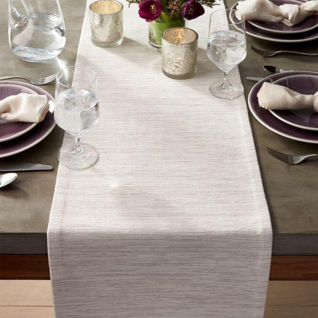 Grasscloth White Table Runner