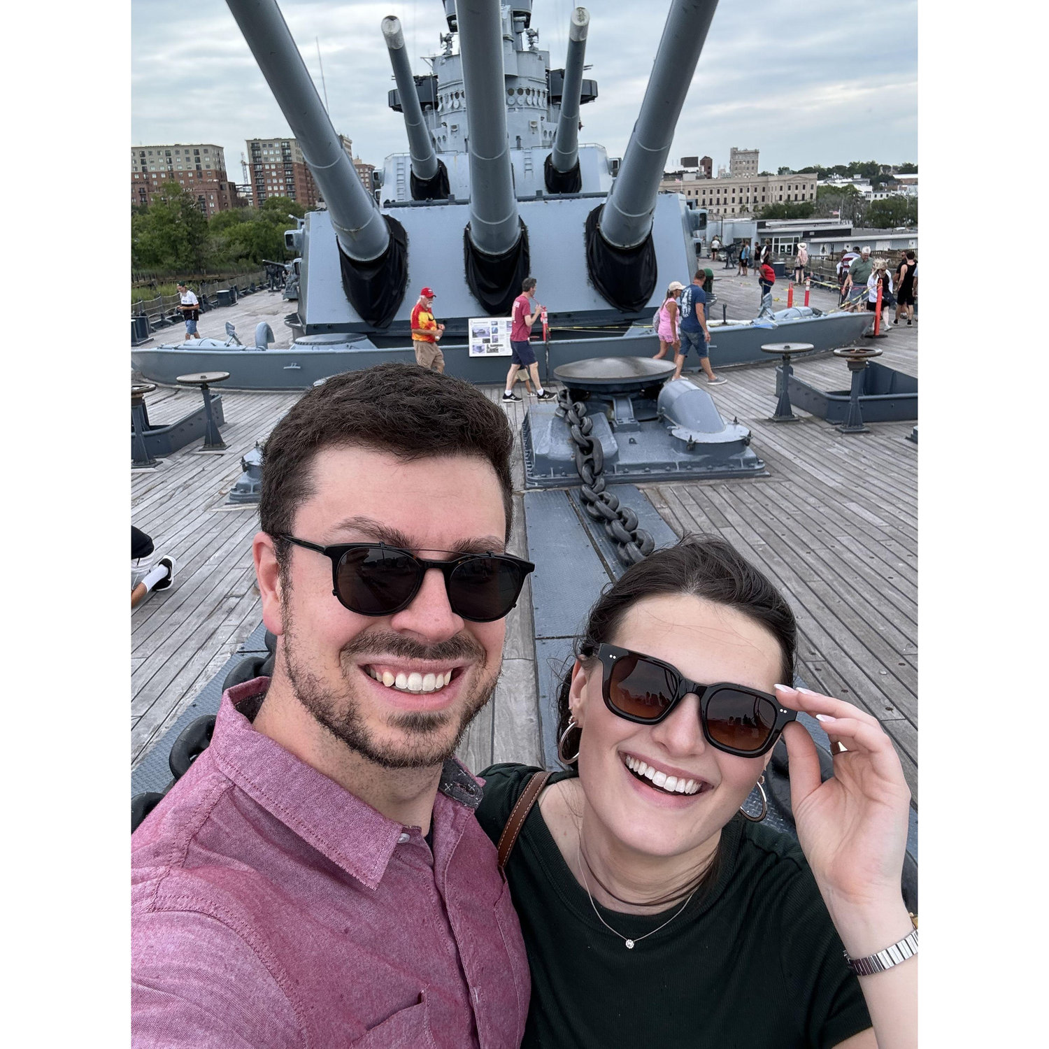 visiting Caroline's cousin in Wilmington, NC and making a stop by USS North Carolina Battleship