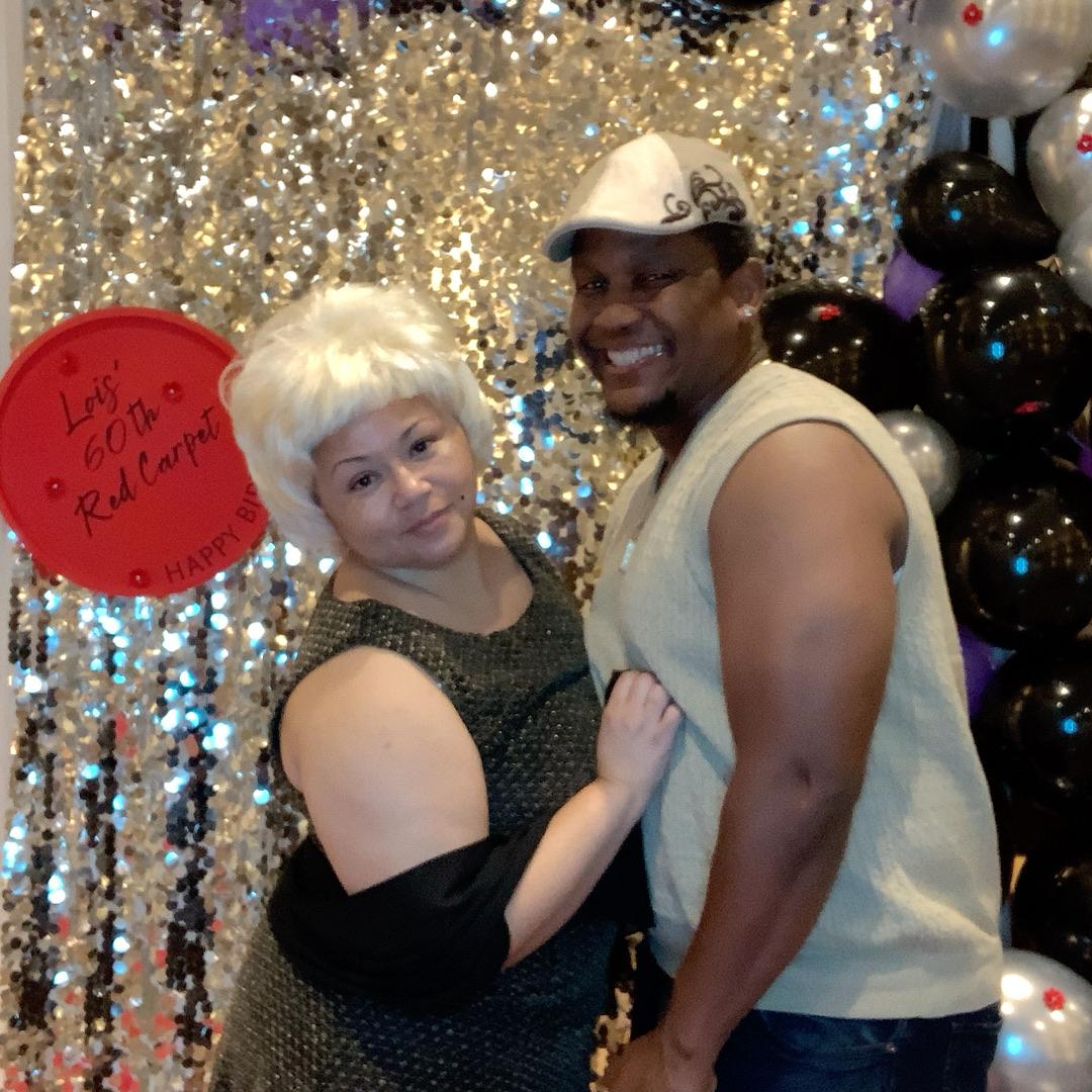 Turning heads at Wanda's mom's 60th birthday party.