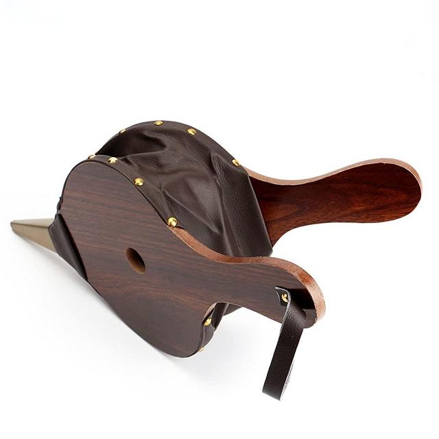 Tosnail 17" x 7.5" Wood Bellows Fireplace Bellows, Wood Air Bellows - Brown Color