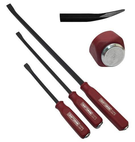 Craftsman 3 Piece Curved Pry Bar Set With Strike Cap Handle