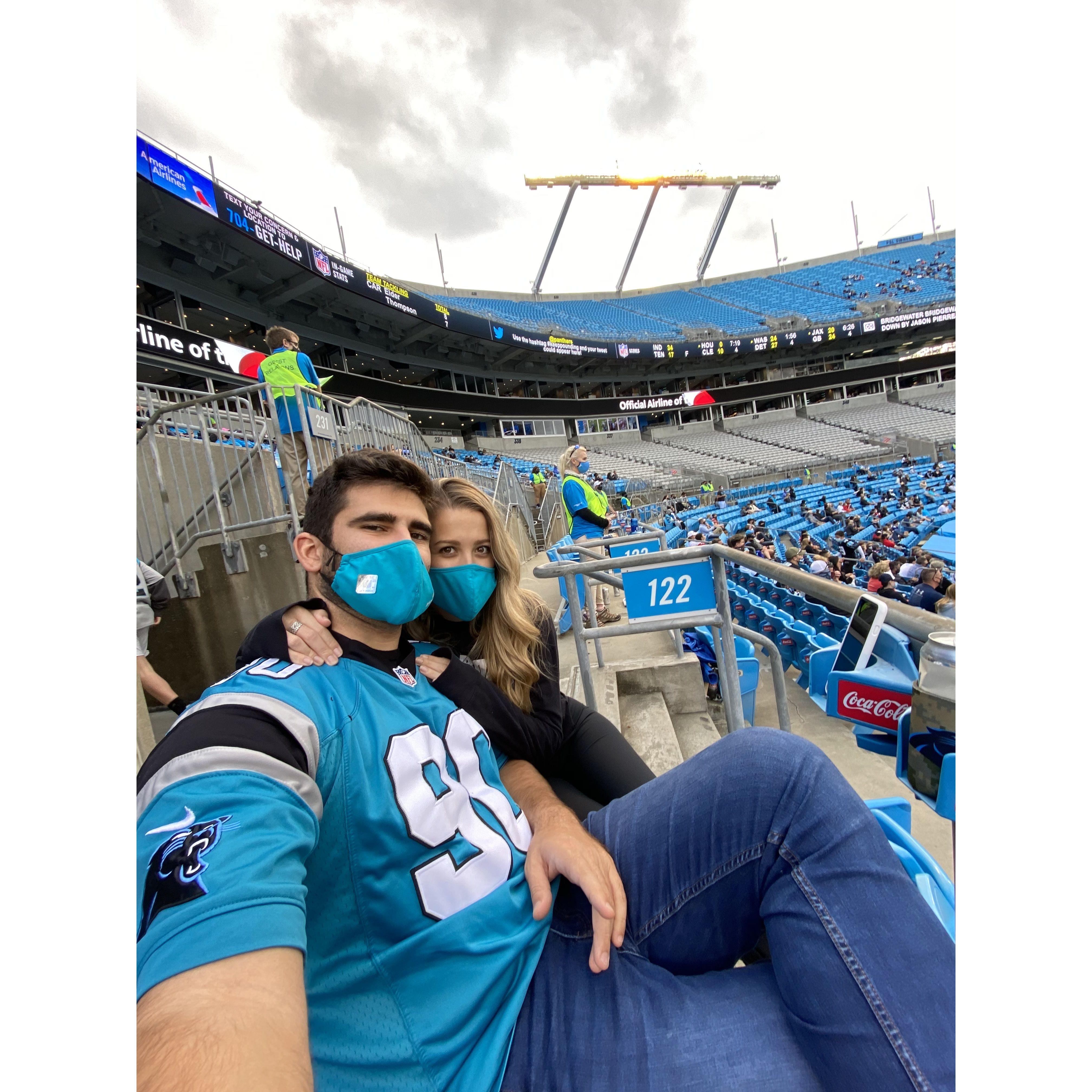 We love going to sporting events any chance we get. This was take in October '20 when we had premium seats (thank you, Katie's boot from surgery). Go 'Thers