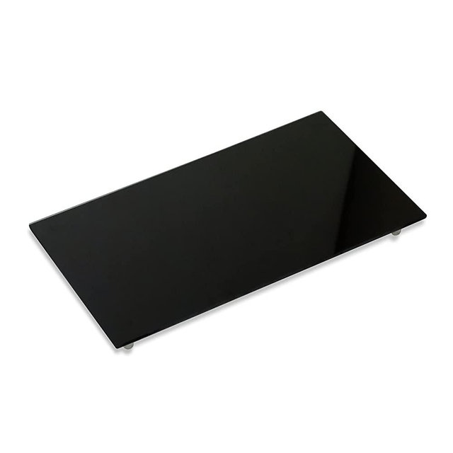 20 3/8" Tempered Glass Stove Burner Cover & Cutting Board by Trademark Innovations (Black Marble Look)