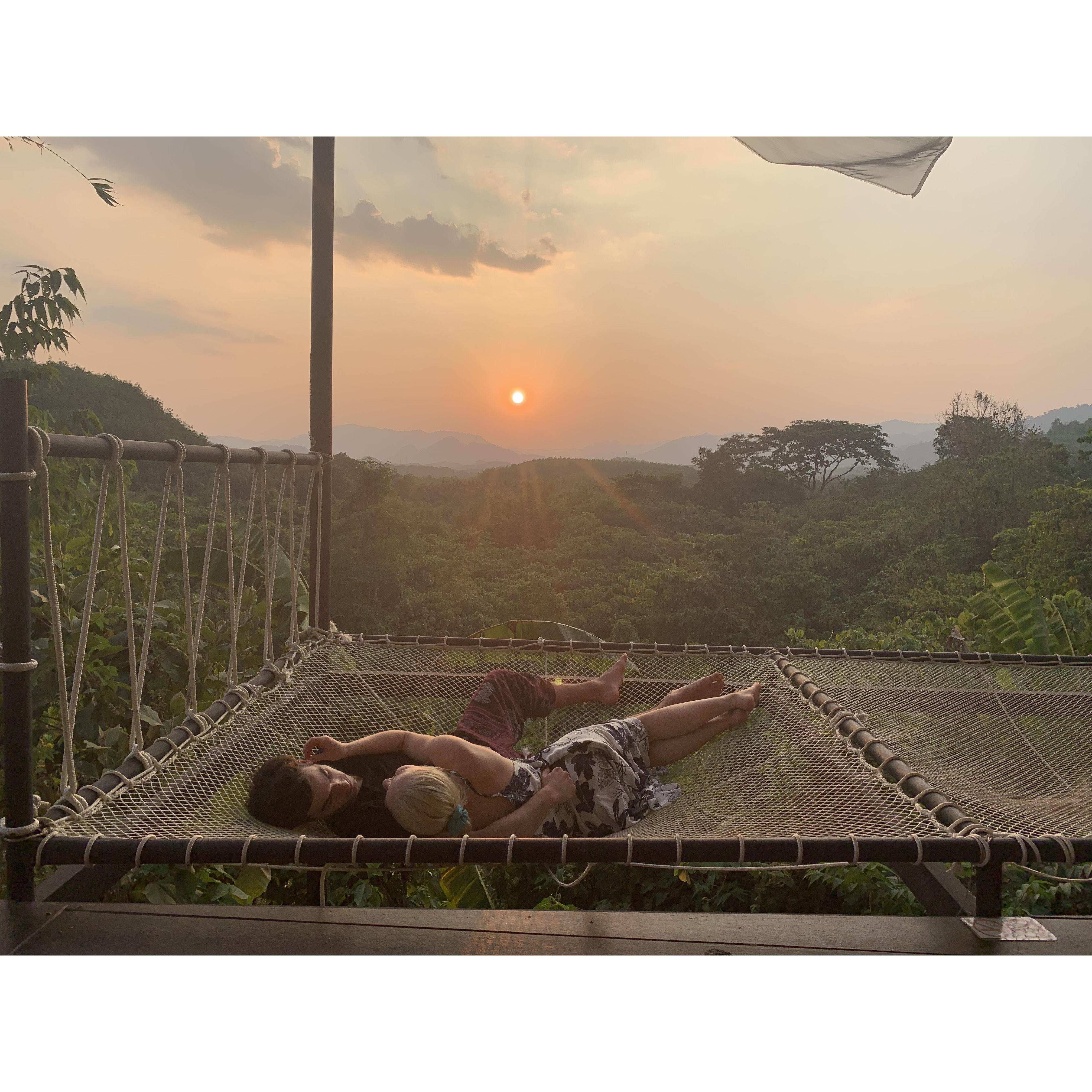 Watching the most incredible sunset over the Khao Sok National Park in Thailand/ March 19th, 2019