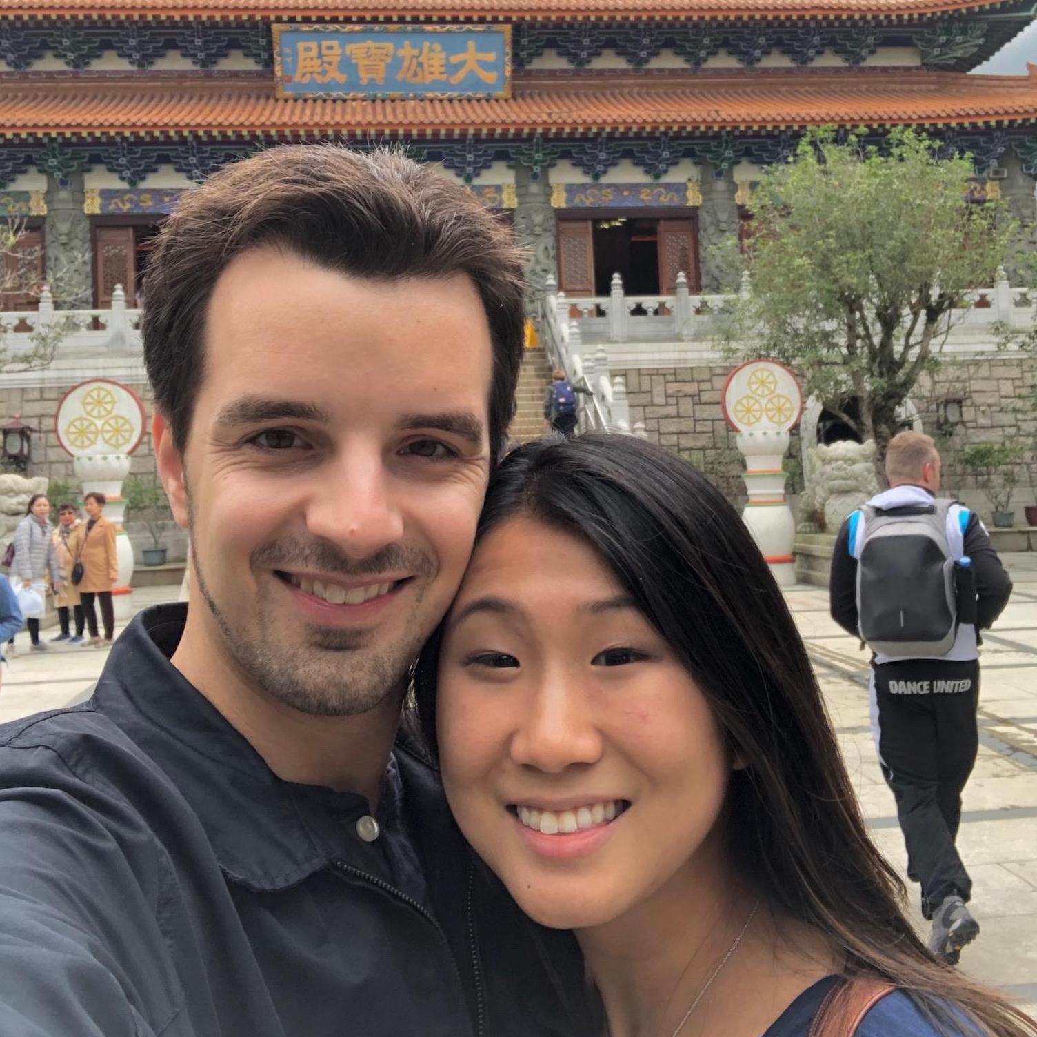 Visiting a Monastery in Hong Kong while Meng was working there