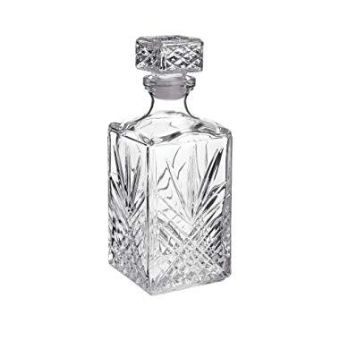 Bormioli Rocco Selecta Collection Whiskey Decanter – Sophisticated 33.75oz Diamond Decanter With Starburst Detailing – For Whiskey, Bourbon, Scotch & Liquor