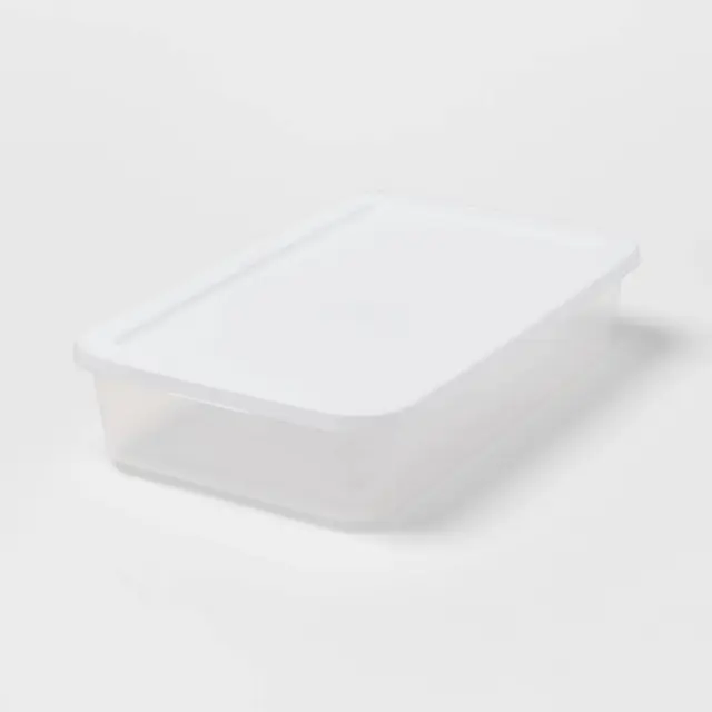 41qt Clear Under Bed Storage Box White - Brightroom™