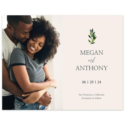 Linen, Beige Wedding Digital Save the Date - Gingerwood Photo