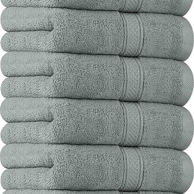 Utopia Towels [6 Pack Premium Hand Towels Set , (16 x 28 inches) 100% Ring Spun Cotton, Ultra Soft and Highly Absorbent 600GSM Towels for Bathroom, Gym, Shower, Hotel, and Spa (Cool Grey)